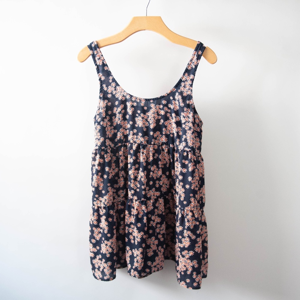 Urban Outfitters Sleeveless Floral Tiered Ruffle Romper